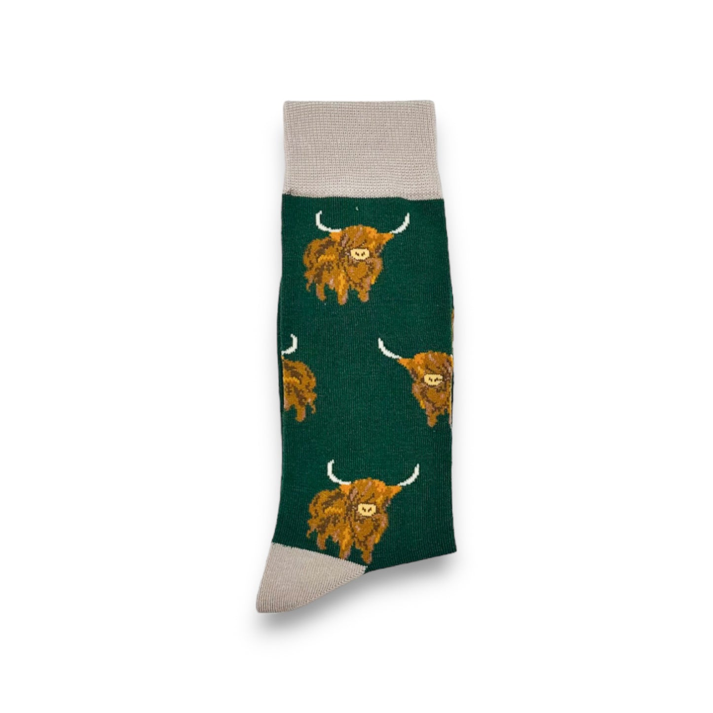 Highland Cows Standing Socks - Green