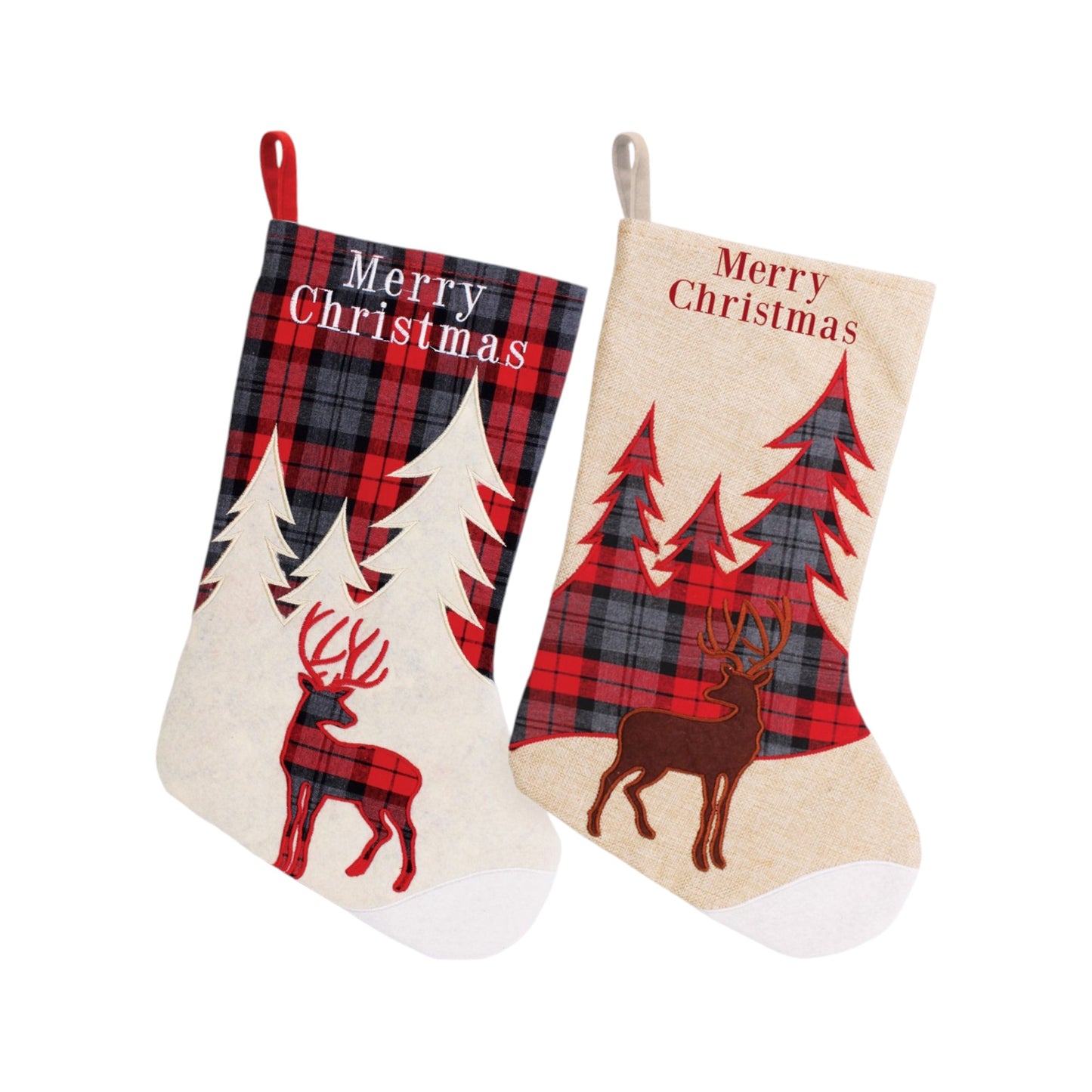 Tartan Stag Christmas Stockings