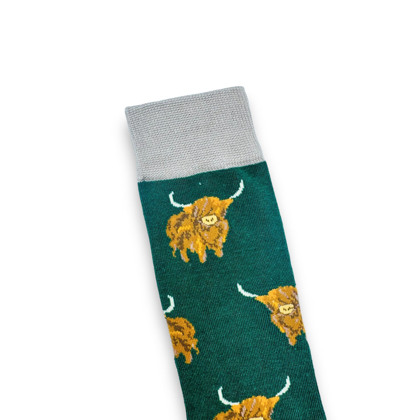Highland Cows Standing Socks - Green