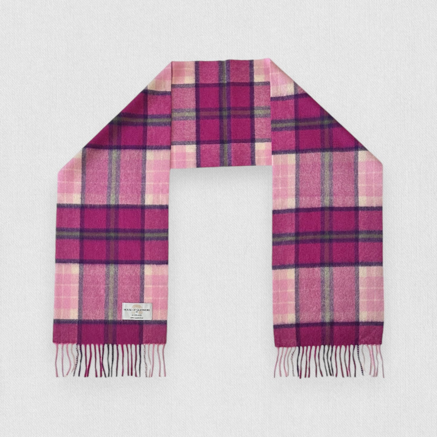 Billet Pink - 100% Lambswool Tartan Scarf