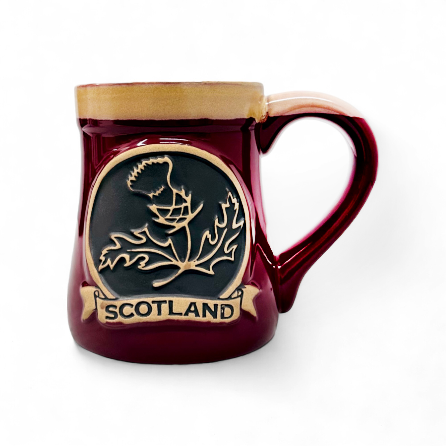 Scottish Stoneware Mug - Thistle - Red