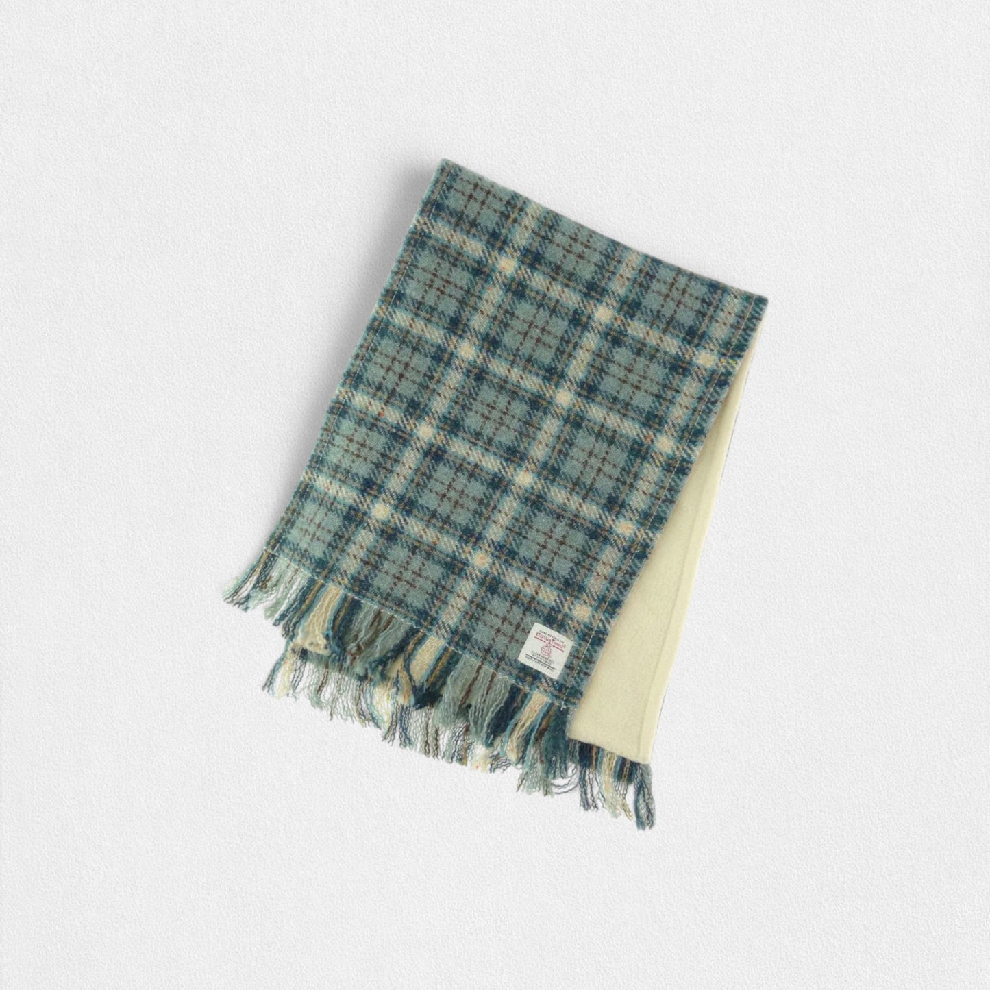 Harris Tweed Scarf - Green and White Check