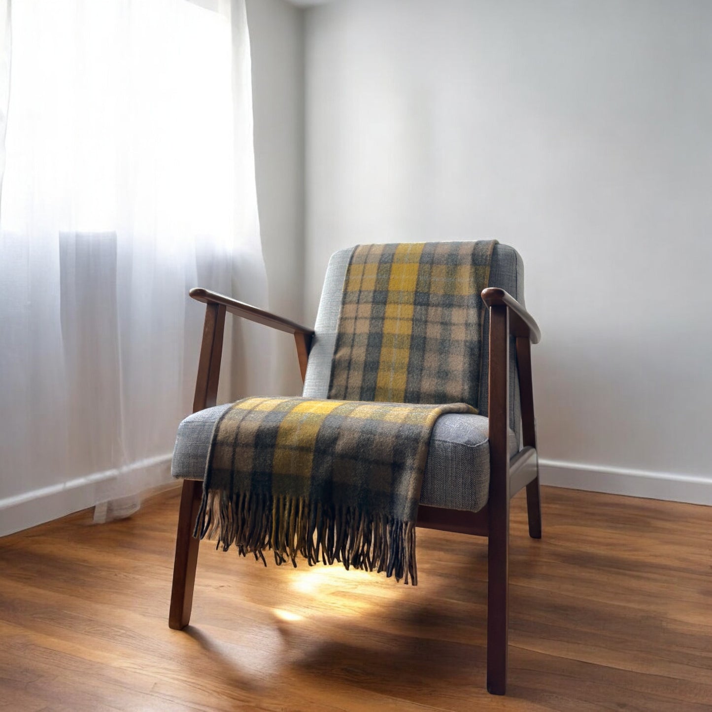 100% Recycled Wool Tartan Knee Blanket