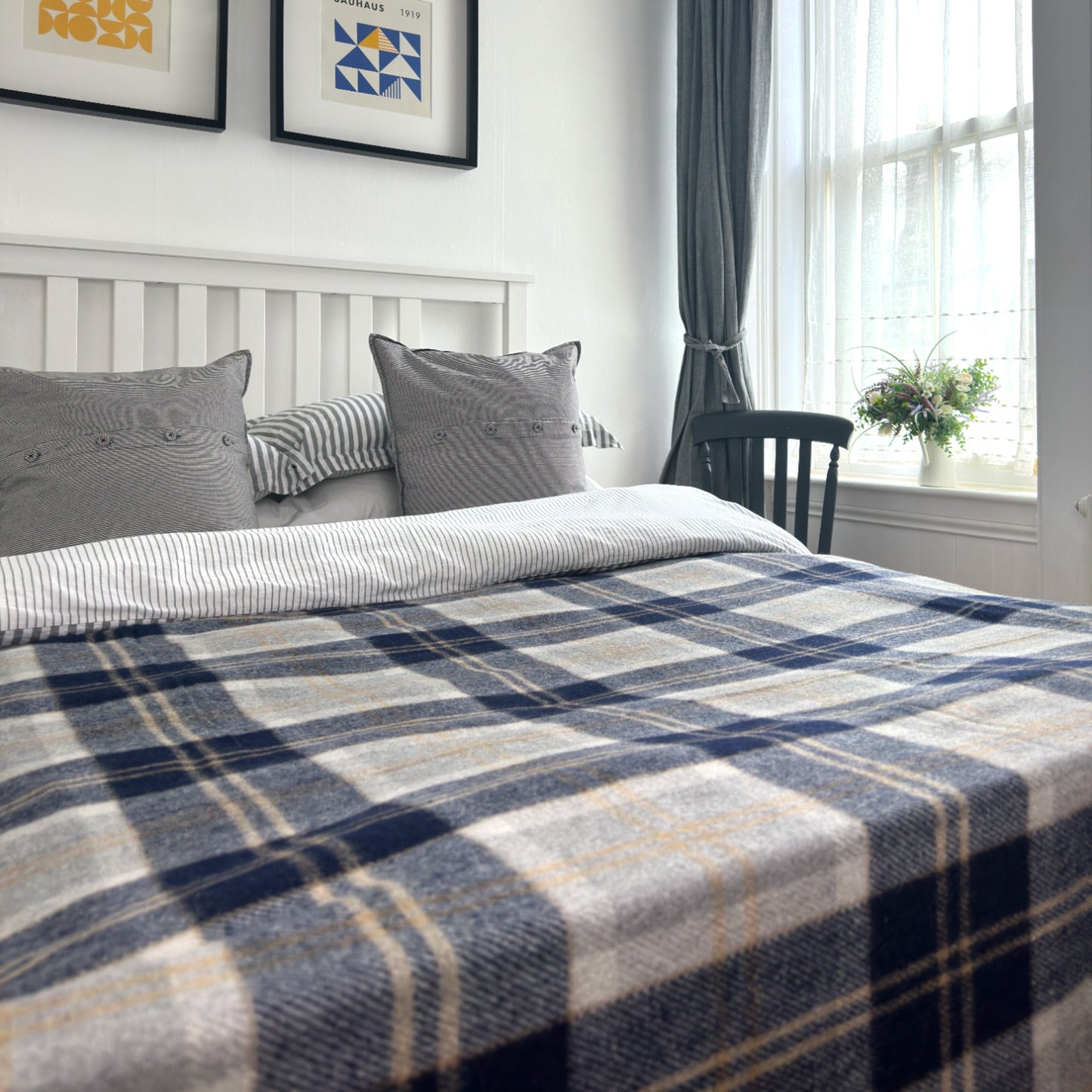 100% Recycled Wool Tartan King Size Blanket