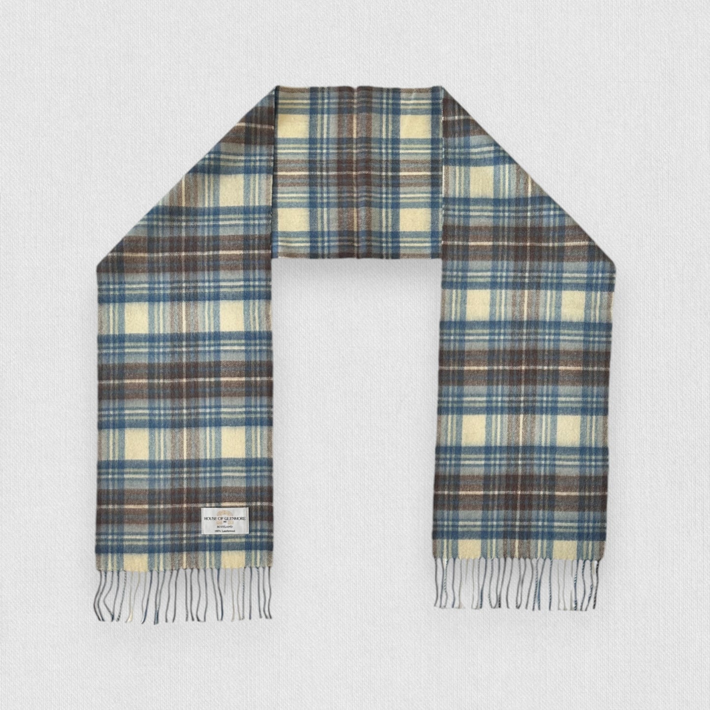 Stewart Muted Blue - 100% Lambswool Tartan Scarf