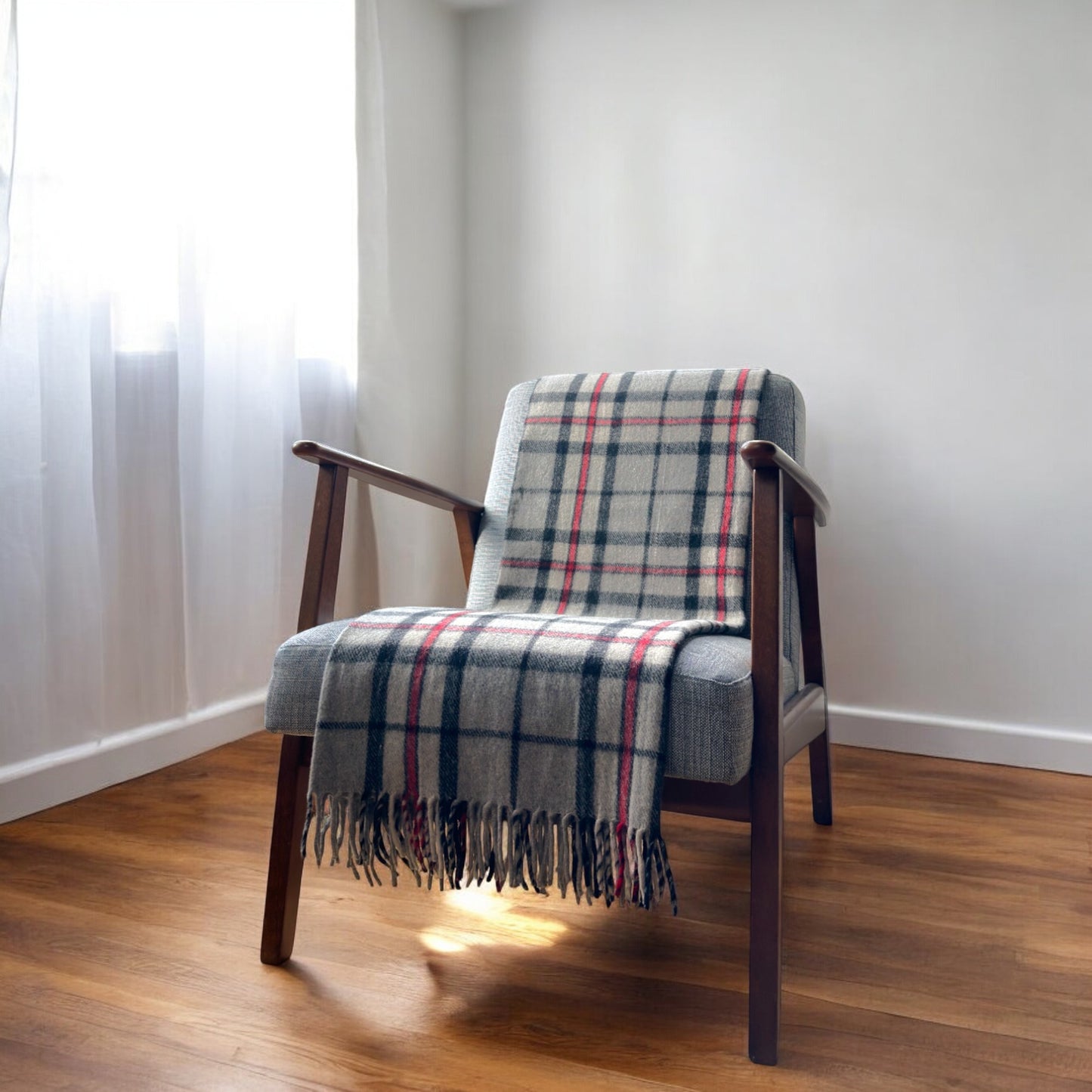 100% Recycled Wool Tartan Knee Blanket