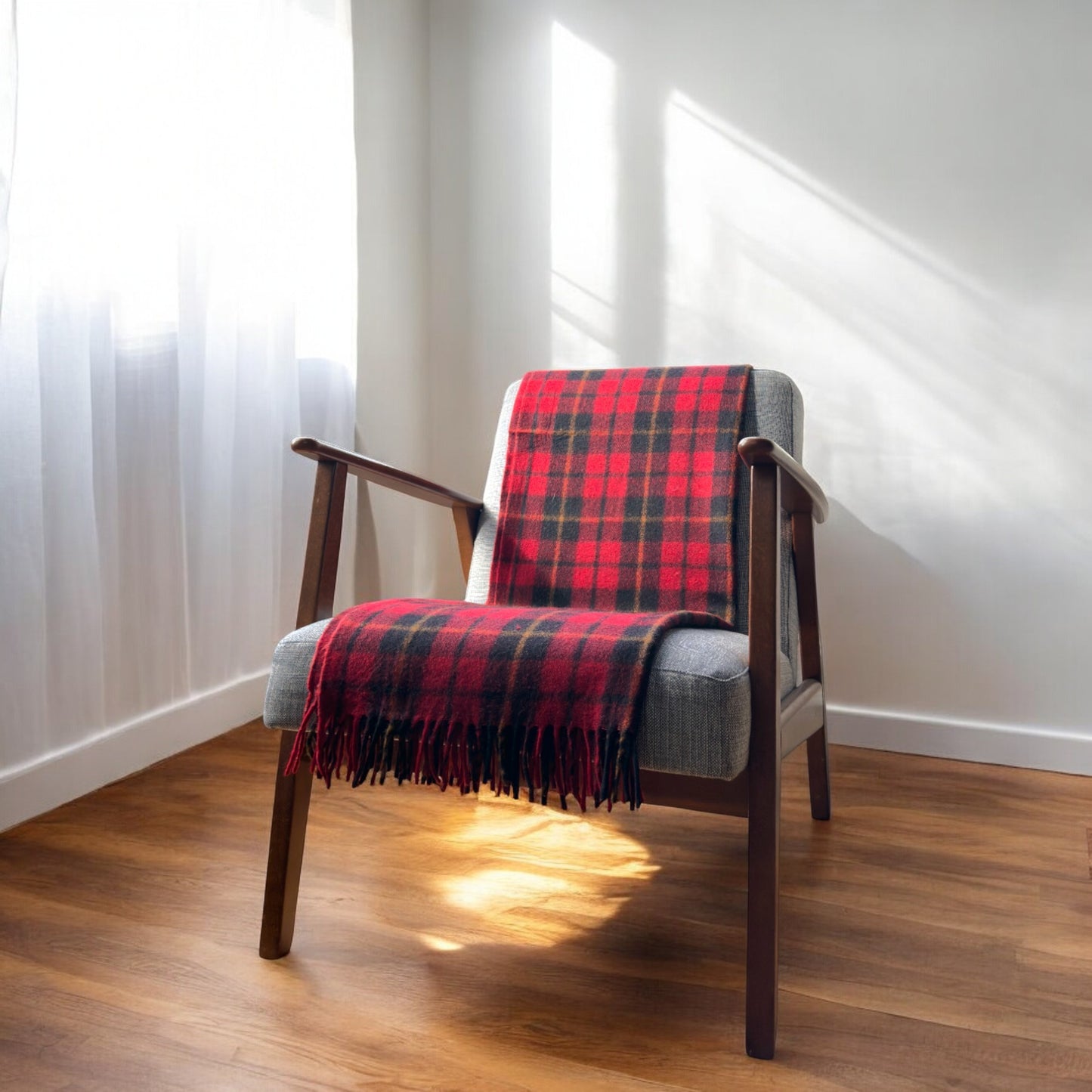 100% Recycled Wool Tartan Knee Blanket