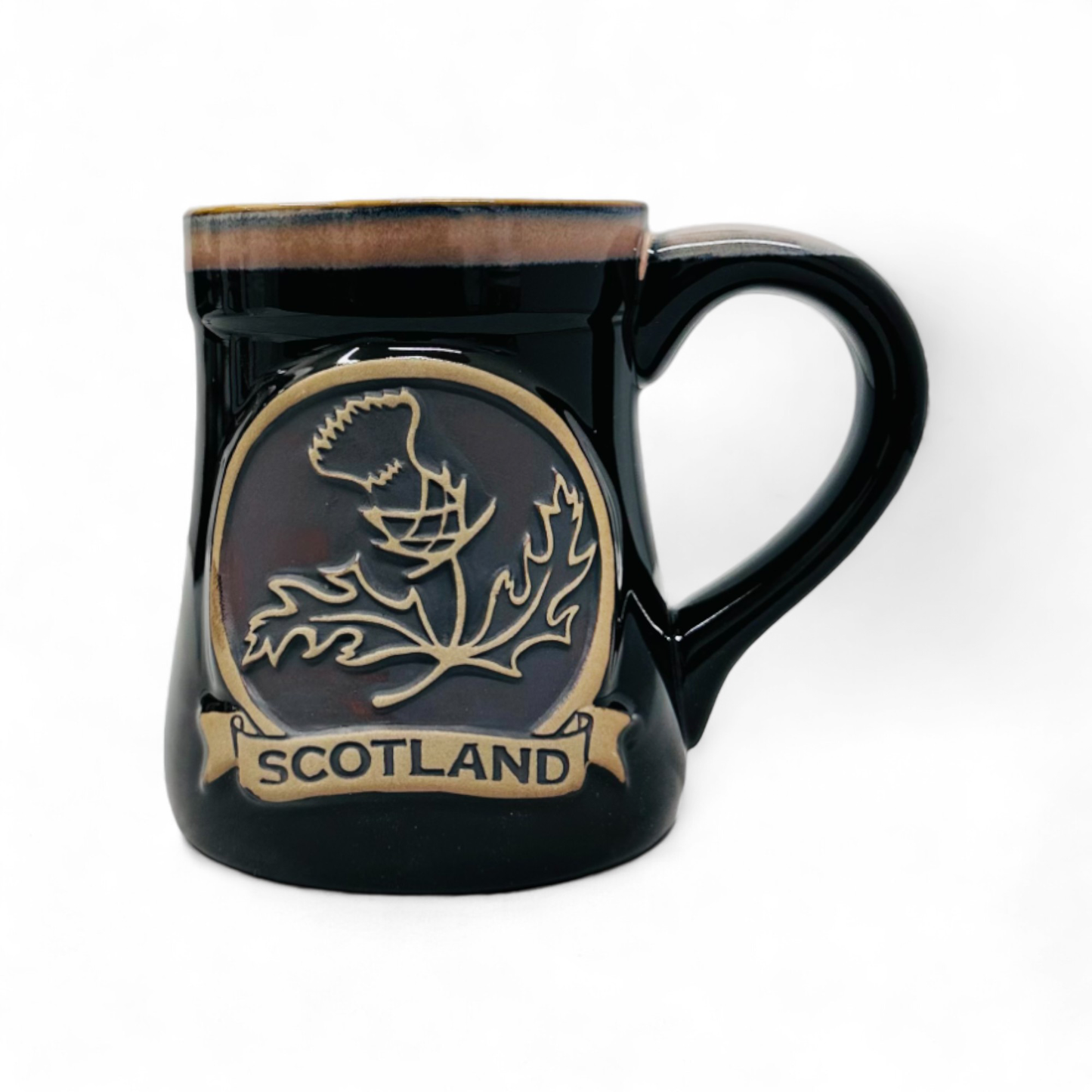 Scottish Stoneware Mug - Thistle - Black
