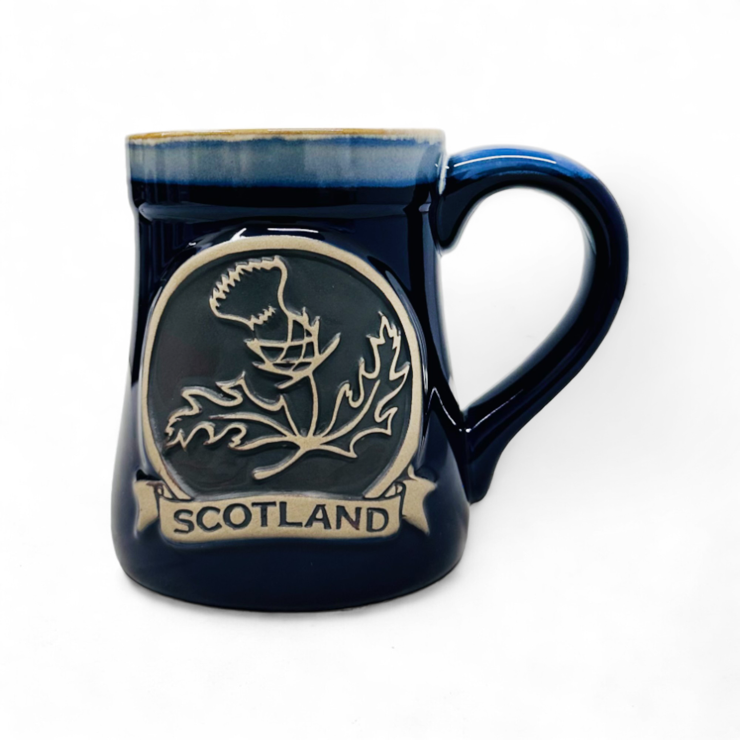 Scottish Stoneware Mug - Thistle - Blue